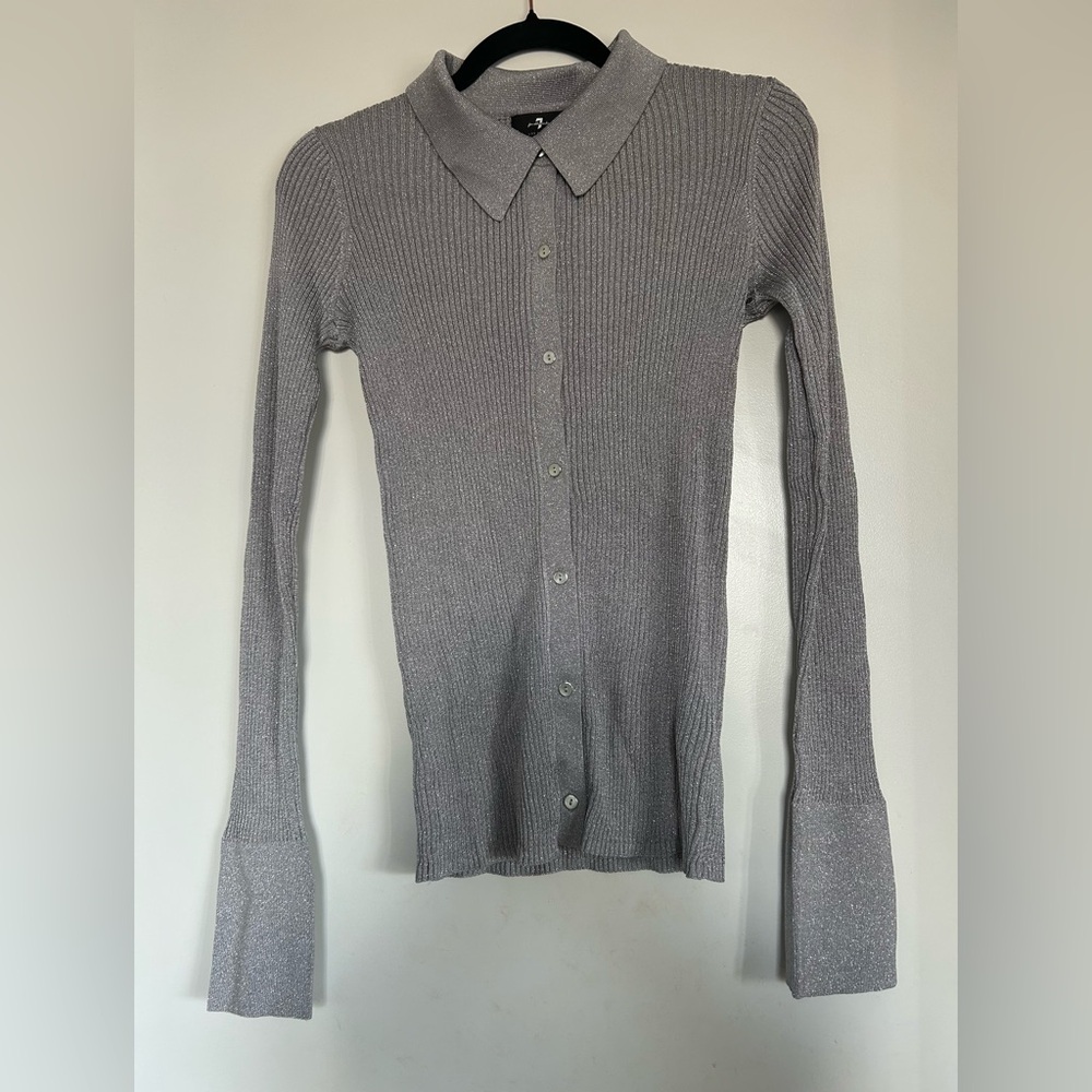 Metallic glitter ribbed cardigan (brand new)